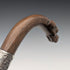 1919 British antique brown shaft dog head handle pure silver decorated walking stick 87cm Jonathan Howell