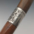 1919 British antique brown shaft dog head handle pure silver decorated walking stick 87cm Jonathan Howell