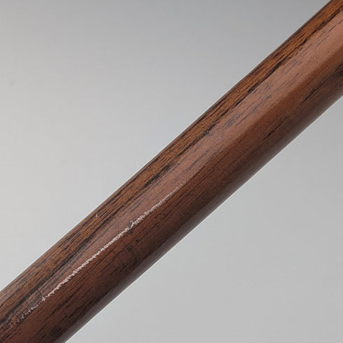 1919 British antique brown shaft dog head handle pure silver decorated walking stick 87cm Jonathan Howell