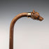 Vintage Tan Shaft Resin Dog Head Handle Gold Decorated Cane 90cm