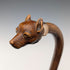 Vintage Tan Shaft Resin Dog Head Handle Gold Decorated Cane 90cm