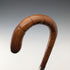 Circa 1921 British antique brown shaft, curved handle, pure silver decoration, walking stick, 88cm