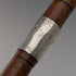 Circa 1921 British antique brown shaft, curved handle, pure silver decoration, walking stick, 88cm