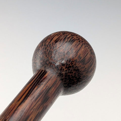 Antique brown and black shaft rondelle handle walking stick 83cm