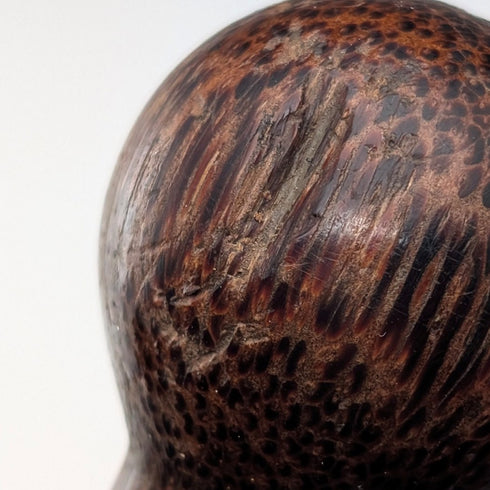 Antique brown and black shaft rondelle handle walking stick 83cm