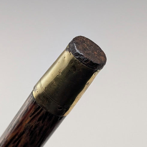 Antique brown and black shaft rondelle handle walking stick 83cm