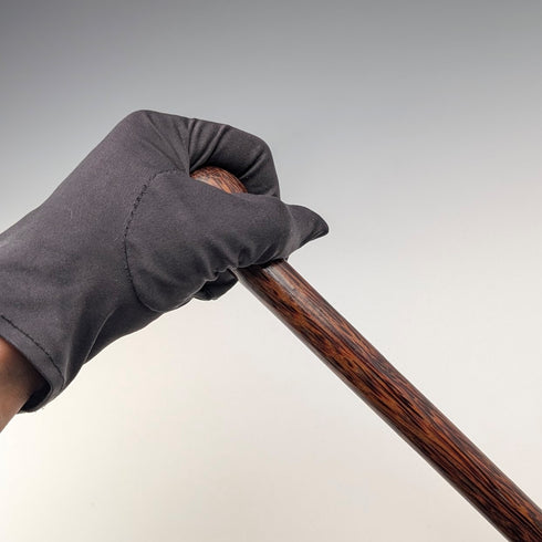 Antique brown and black shaft rondelle handle walking stick 83cm