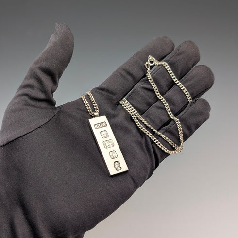 1977年英國純銀禧年錠吊墜,28.1克,搭配純銀項鍊,BGA