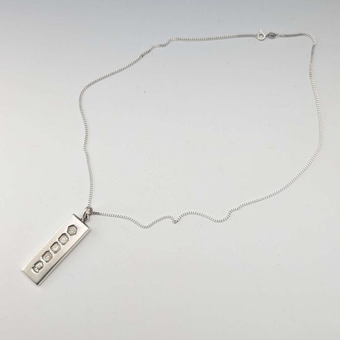 1977 British Britannia Silver Jubilee Ingot Pendant 19.2g in total with pure silver necklace RC