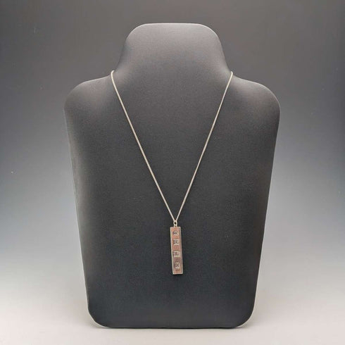 1977 British pure silver Jubilee ingot pendant, 11.8g, with pure silver necklace, MJ
