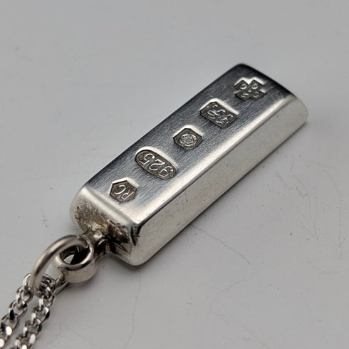 2000年英國純銀錠吊墜,10.3克,搭配純銀項鍊,RC