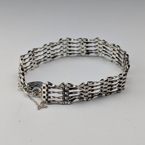 1970 年英國復古純銀巴蓋特風格手鐲 9 克