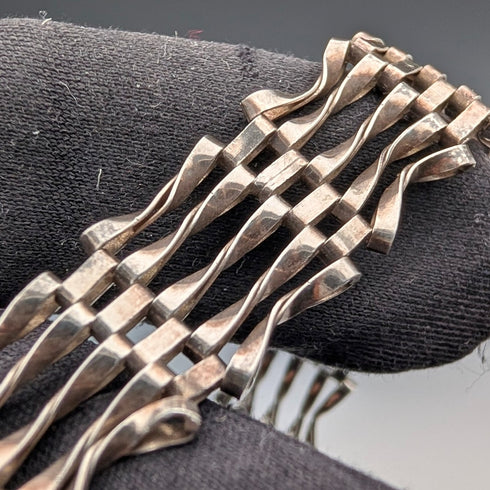 1970 年英國復古純銀巴蓋特風格手鐲 9 克