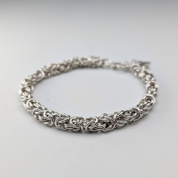 Vintage sterling silver Byzantine chain bracelet 21g