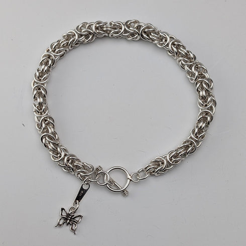 Vintage sterling silver Byzantine chain bracelet 21g