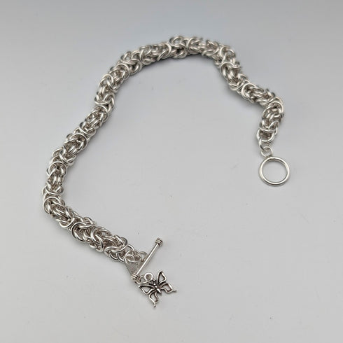 Vintage sterling silver Byzantine chain bracelet 21g