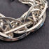 Vintage sterling silver extra thick weave chain bracelet 31g