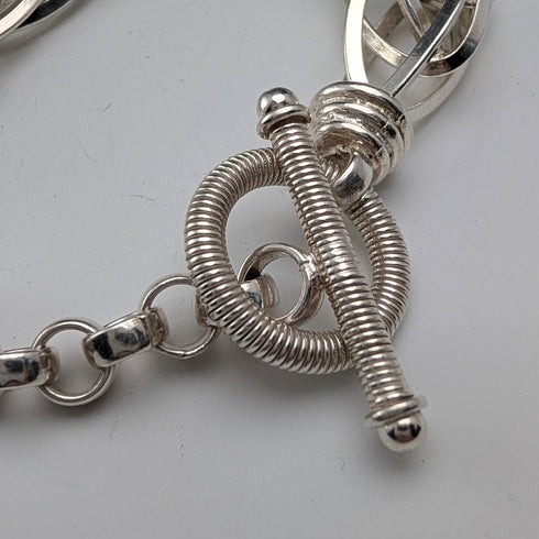 Vintage sterling silver extra thick weave chain bracelet 31g