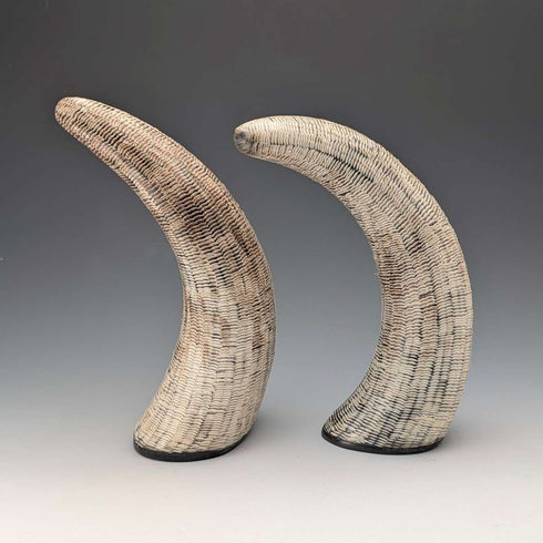 Vintage Horn Scale Decoration Object Pair Figurine