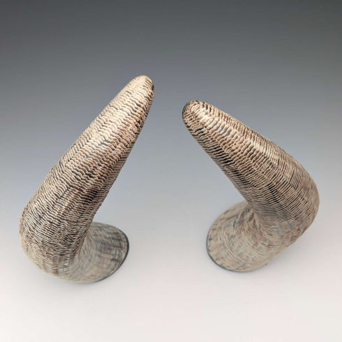 Vintage Horn Scale Decoration Object Pair Figurine