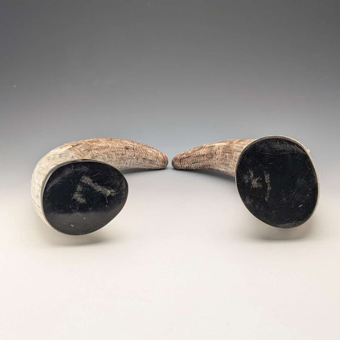 Vintage Horn Scale Decoration Object Pair Figurine