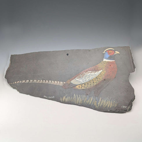 British Vintage Stone Painting Pheasant Wall Art Country Art