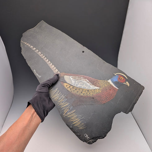 British Vintage Stone Painting Pheasant Wall Art Country Art