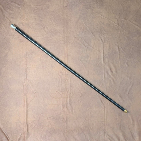 1897年 英国アンティーク ブラックシャフト 純銀製ロンデルハンドル ステッキ 90cm GL&Co