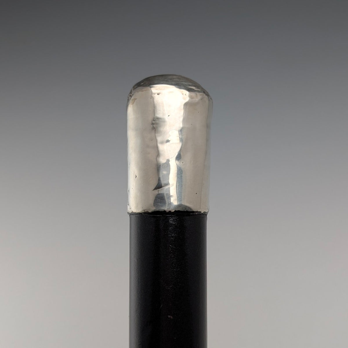 1900年頃 アンティーク ブラックシャフト 純銀製ロンデルハンドル ステッキ 杖 88cm 1900年頃 アンティーク ブラックシャフト 純銀製ロンデル