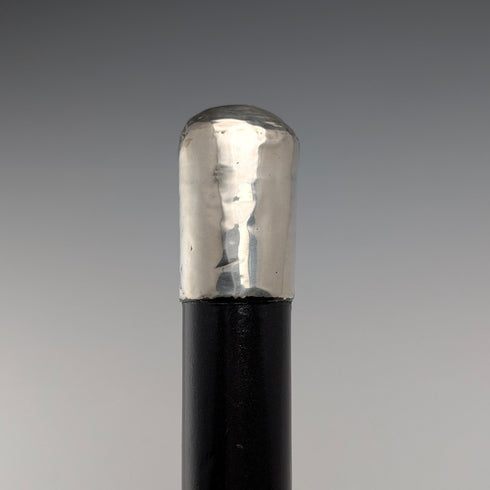 1897年 英国アンティーク ブラックシャフト 純銀製ロンデルハンドル ステッキ 90cm GL&Co