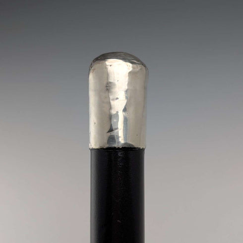 1897 年英國古董黑桿純銀圓柄手杖,90 厘米,GL&Co