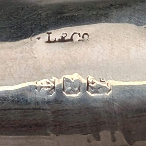 1897年 英国アンティーク ブラックシャフト 純銀製ロンデルハンドル ステッキ 90cm GL&Co