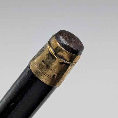 1897年 英国アンティーク ブラックシャフト 純銀製ロンデルハンドル ステッキ 90cm GL&Co