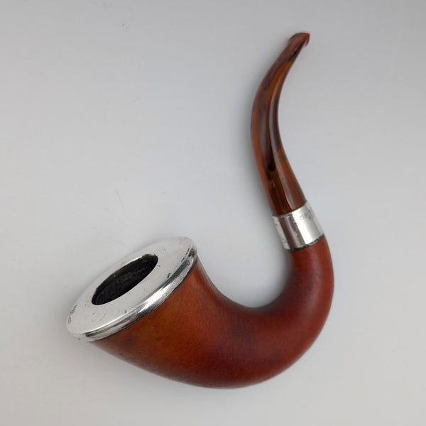 【ご注文品】1910年 英国アンティーク 純銀装飾 キャラバッシュパイプ SINGLETON&COLE