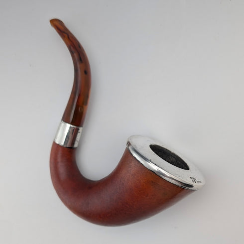 【ご注文品】1910年 英国アンティーク 純銀装飾 キャラバッシュパイプ SINGLETON&COLE