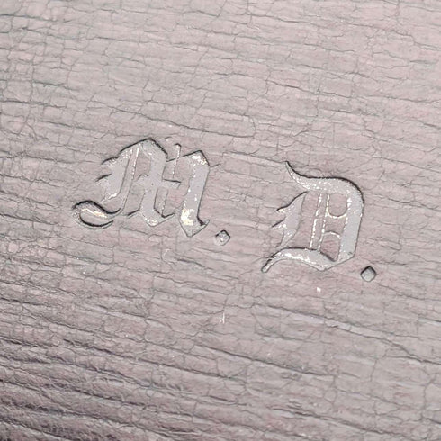 1895年英國古董純銀皮革雙折錢包,亨利馬歇爾設計