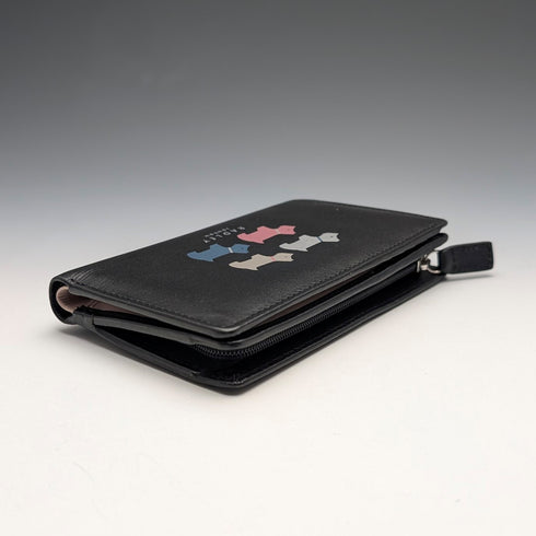 Radley London 黑色牛皮雙折錢包 蘇格蘭梗款