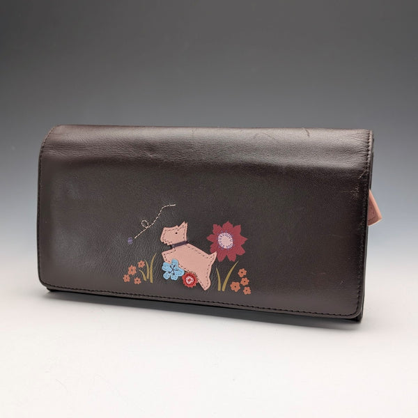 英國Radley棕色牛皮錢包,蘇格蘭梗