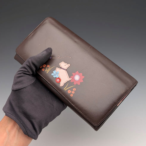 British Radley Brown Cowhide Leather Wallet, Scottish Terrier