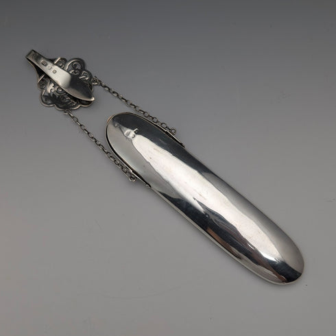 1897 年英國古董純銀城堡漆眼鏡盒,喬治尤金