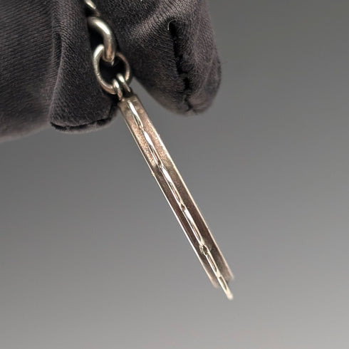 約 1915 年英國古董純銀阿爾伯特鏈,36 克,手繪鳥形錶鍊