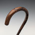 1908 British Antique Brown Shaft, Curved Handle, Pure Silver Decorated Lightweight Walking Stick, 80cm