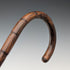 1908 British Antique Brown Shaft, Curved Handle, Pure Silver Decorated Lightweight Walking Stick, 80cm