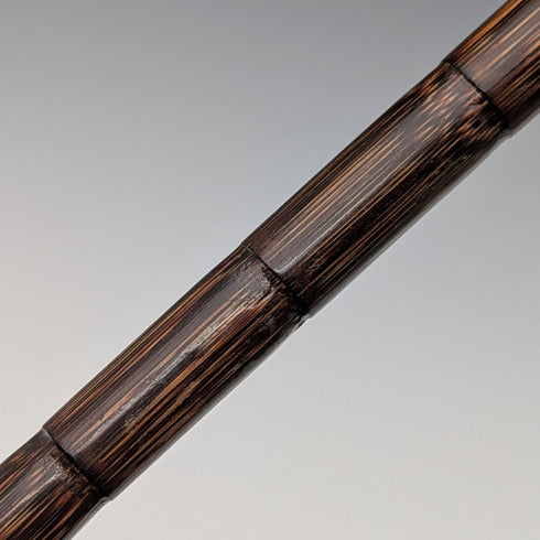1908 British Antique Brown Shaft, Curved Handle, Pure Silver Decorated Lightweight Walking Stick, 80cm
