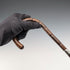 1908 British Antique Brown Shaft, Curved Handle, Pure Silver Decorated Lightweight Walking Stick, 80cm