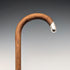 1919 British Antique Brown Shaft, Curved Handle, Pure Silver Decorated Lightweight Walking Stick, 82cm