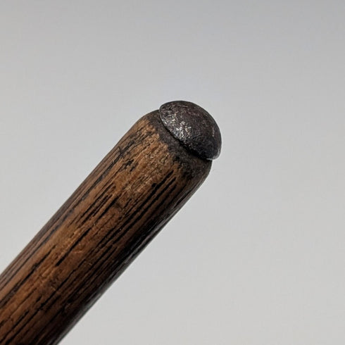 1919 British Antique Brown Shaft, Curved Handle, Pure Silver Decorated Lightweight Walking Stick, 82cm