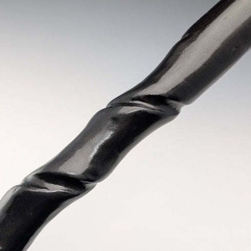 英国ヴィンテージ ねじれブラックシャフト 彩色ダッグヘッドハンドル ステッキ 94cm