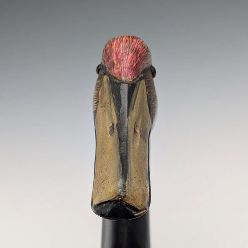 英國復古粗黑桿手杖,配彩繪鴨嘴柄,94厘米