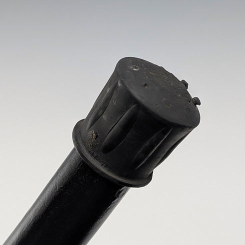 英国ヴィンテージ 極太ブラックシャフト 彩色ダッグヘッドハンドル ステッキ 94cm